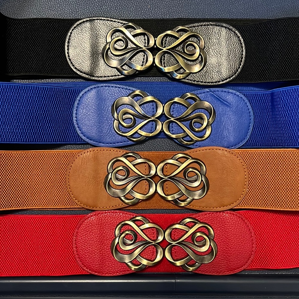 Women Stretchy Belts for Dresses Vintage Elastic Wide waist belts.